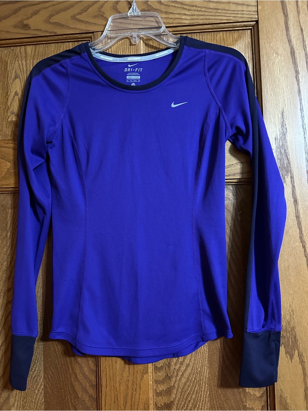 Nike Purple Dri-FIT Long Sleeve Performance Top with Black Accents